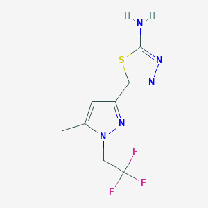 B2739873 5-[5-Methyl-1-(2,2,2-trifluoroethyl)pyrazol-3-yl]-1,3,4-thiadiazol-2-amine CAS No. 1946822-45-2