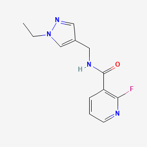 molecular formula C12H13FN4O B2739905 N-[(1-Ethylpyrazol-4-yl)methyl]-2-fluoropyridine-3-carboxamide CAS No. 2411229-59-7