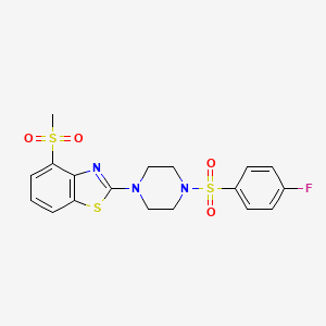 2-(4-((4-Fluorophenyl)sulfonyl)piperazin-1-yl)-4-(methylsulfonyl)benzo[d]thiazole