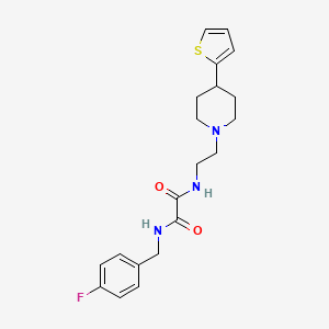molecular formula C20H24FN3O2S B2739911 N1-(4-氟苯甲基)-N2-(2-(4-(噻吩-2-基)哌啶-1-基)乙基)草酰胺 CAS No. 1428352-45-7