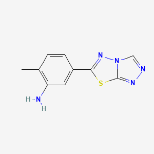 molecular formula C10H9N5S B2739914 2-Methyl-5-([1,2,4]triazolo[3,4-b][1,3,4]thiadiazol-6-yl)aniline CAS No. 924967-88-4