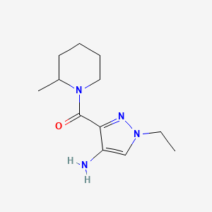 molecular formula C12H20N4O B2739916 1-Ethyl-3-[(2-methylpiperidin-1-yl)carbonyl]-1H-pyrazol-4-amine CAS No. 1496825-84-3