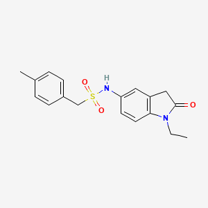 molecular formula C18H20N2O3S B2739920 N-(1-乙基-2-氧代吲哚-5-基)-1-(对甲苯基)甲磺酰胺 CAS No. 921861-68-9