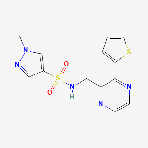 molecular formula C13H13N5O2S2 B2739922 1-methyl-N-((3-(thiophen-2-yl)pyrazin-2-yl)methyl)-1H-pyrazole-4-sulfonamide CAS No. 2034241-71-7