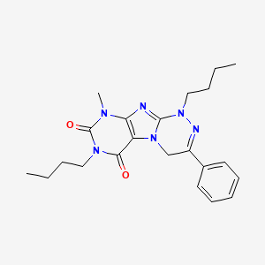 molecular formula C22H28N6O2 B2739925 1,7-dibutyl-9-methyl-3-phenyl-7,9-dihydro-[1,2,4]triazino[3,4-f]purine-6,8(1H,4H)-dione CAS No. 898443-43-1