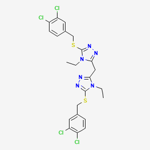 molecular formula C23H22Cl4N6S2 B2739927 bis(5-((3,4-dichlorobenzyl)thio)-4-ethyl-4H-1,2,4-triazol-3-yl)methane CAS No. 500267-48-1
