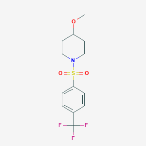 molecular formula C13H16F3NO3S B2739928 4-Methoxy-1-((4-(trifluoromethyl)phenyl)sulfonyl)piperidine CAS No. 1234861-19-8