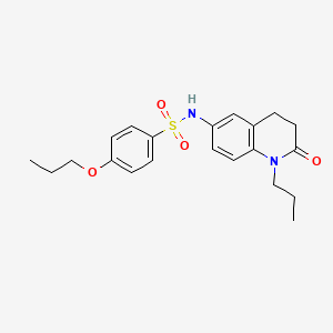 molecular formula C21H26N2O4S B2739946 N-(2-氧代-1-丙基-1,2,3,4-四氢喹啉-6-基)-4-丙氧基苯磺酰胺 CAS No. 946325-80-0