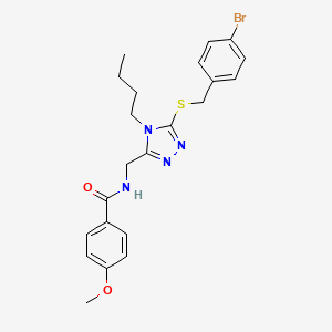 molecular formula C22H25BrN4O2S B2739961 N-((5-((4-溴苯甲基)硫代)-4-丁基-4H-1,2,4-三唑-3-基)甲基)-4-甲氧基苯甲酰胺 CAS No. 476449-28-2