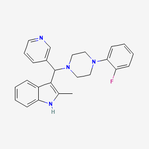 molecular formula C25H25FN4 B2739964 3-{[4-(2-fluorophenyl)piperazin-1-yl](pyridin-3-yl)methyl}-2-methyl-1H-indole CAS No. 618400-17-2
