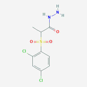 molecular formula C9H10Cl2N2O3S B2739966 2-((2,4-Dichlorophenyl)sulfonyl)propanehydrazide CAS No. 1797385-92-2