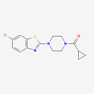 molecular formula C15H16ClN3OS B2739968 (4-(6-Chlorobenzo[d]thiazol-2-yl)piperazin-1-yl)(cyclopropyl)methanone CAS No. 897471-74-8