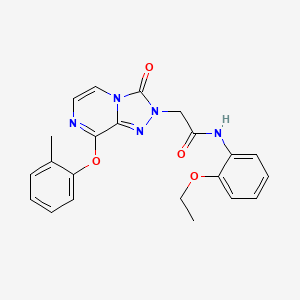 molecular formula C22H21N5O4 B2739969 N-(2-乙氧基苯基)-2-[8-(2-甲基苯氧)-3-氧代[1,2,4]三唑并[4,3-a]吡嗪-2(3H)-基]乙酰胺 CAS No. 1251634-10-2