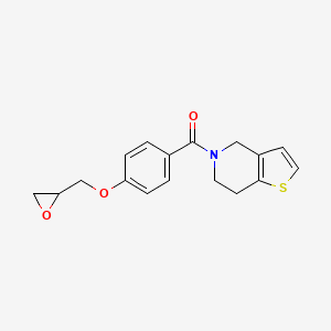 molecular formula C17H17NO3S B2739971 6,7-Dihydro-4H-thieno[3,2-c]pyridin-5-yl-[4-(oxiran-2-ylmethoxy)phenyl]methanone CAS No. 2411298-82-1