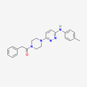 molecular formula C23H25N5O B2739974 2-苯基-1-(4-(6-(对甲苯基氨基)吡嗪-3-基)哌嗪-1-基)乙酮 CAS No. 946319-64-8