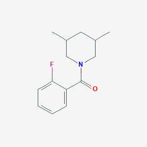 molecular formula C14H18FNO B273998 1-(2-Fluorobenzoyl)-3,5-dimethylpiperidine 