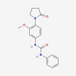 molecular formula C18H19N3O3 B2739998 1-(3-Methoxy-4-(2-oxopyrrolidin-1-yl)phenyl)-3-phenylurea CAS No. 922886-57-5