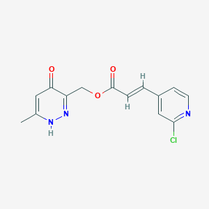 molecular formula C14H12ClN3O3 B2739999 (6-甲基-4-氧代-1H-吡啶并[3,4-d]嘧啶-3-基)甲基 (E)-3-(2-氯吡啶-4-基)丙-2-烯酸酯 CAS No. 1808653-03-3
