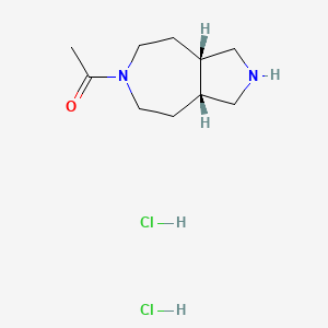 molecular formula C10H20Cl2N2O B2740004 1-[(3a,8a)-去氢吡咯并[3,4-d]氮杂环庚-6-基]乙酮 二盐酸盐 CAS No. 1807920-10-0