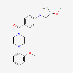 molecular formula C23H29N3O3 B2740008 (4-(2-Methoxyphenyl)piperazin-1-yl)(4-(3-methoxypyrrolidin-1-yl)phenyl)methanone CAS No. 2034521-94-1