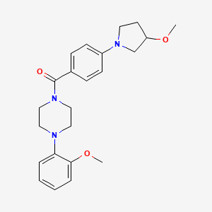 1-(2-methoxyphenyl)-4-[4-(3-methoxypyrrolidin-1-yl)benzoyl]piperazine