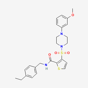 molecular formula C25H29N3O4S2 B2740009 N-(4-乙基苯甲基)-3-{[4-(3-甲氧基苯基)哌嗪-1-基]磺酰基}噻吩-2-甲酰胺 CAS No. 1251597-61-1