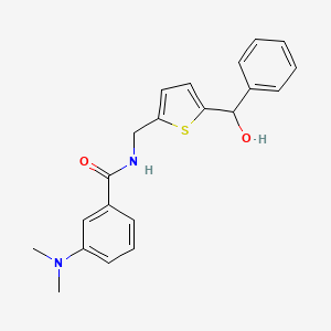 molecular formula C21H22N2O2S B2740016 3-(二甲胺基)-N-((5-(羟基(苯基)甲基)噻吩-2-基)甲基)苯甲酰胺 CAS No. 1797191-90-2