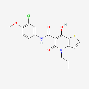 N-(3-chloro-4-methoxyphenyl)-7-hydroxy-5-oxo-4-propyl-4,5-dihydrothieno[3,2-b]pyridine-6-carboxamide