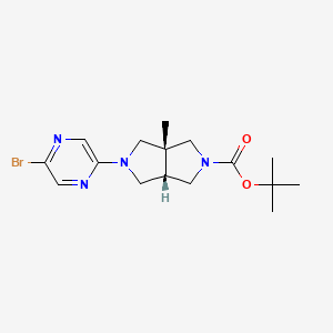 molecular formula C16H23BrN4O2 B2740024 Tert-butyl (3aR,6aS)-2-(5-bromopyrazin-2-yl)-3a-methyl-3,4,6,6a-tetrahydro-1H-pyrrolo[3,4-c]pyrrole-5-carboxylate CAS No. 2378490-46-9