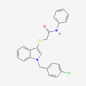 molecular formula C23H19ClN2OS B2740030 2-((1-(4-chlorobenzyl)-1H-indol-3-yl)thio)-N-phenylacetamide CAS No. 450349-50-5