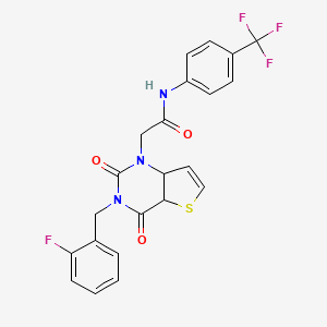 molecular formula C22H15F4N3O3S B2740035 2-{3-[(2-fluorophenyl)methyl]-2,4-dioxo-1H,2H,3H,4H-thieno[3,2-d]pyrimidin-1-yl}-N-[4-(trifluoromethyl)phenyl]acetamide CAS No. 1252916-09-8