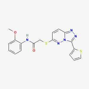 N-(2-methoxyphenyl)-2-[(3-thiophen-2-yl-[1,2,4]triazolo[4,3-b]pyridazin-6-yl)sulfanyl]acetamide