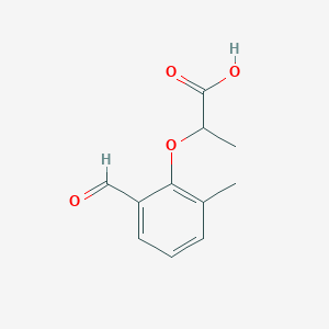 molecular formula C11H12O4 B2740039 2-(2-formyl-6-methylphenoxy)Propanoic acid CAS No. 1067225-58-4