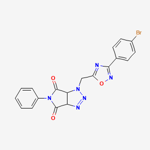 molecular formula C19H13BrN6O3 B2740044 1-((3-(4-溴苯基)-1,2,4-噁二唑-5-基)甲基)-5-苯基-1,6a-二氢吡咯[3,4-d][1,2,3]三唑-4,6(3aH,5H)-二酮 CAS No. 1251611-97-8