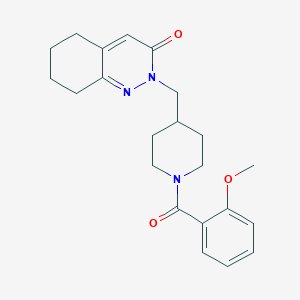 molecular formula C22H27N3O3 B2740052 2-[[1-(2-Methoxybenzoyl)piperidin-4-yl]methyl]-5,6,7,8-tetrahydrocinnolin-3-one CAS No. 2310098-14-5