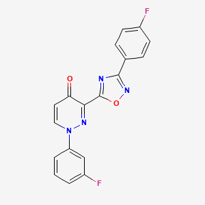 molecular formula C18H10F2N4O2 B2740053 1-(3-氟苯基)-3-(3-(4-氟苯基)-1,2,4-噁二唑-5-基)吡啶-4(1H)-酮 CAS No. 1113123-04-8