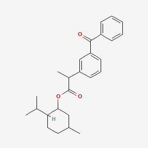 molecular formula C26H32O3 B2740055 5-甲基-2-(异丙基)环己基 2-(3-苯甲酰基)丙酸酯 CAS No. 1853132-06-5