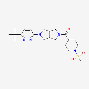 molecular formula C21H33N5O3S B2740061 [2-(6-Tert-butylpyridazin-3-yl)-1,3,3a,4,6,6a-hexahydropyrrolo[3,4-c]pyrrol-5-yl]-(1-methylsulfonylpiperidin-4-yl)methanone CAS No. 2415570-53-3