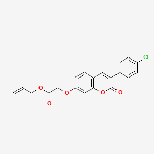 molecular formula C20H15ClO5 B2740064 丙烯基 2-[3-(4-氯苯基)-2-氧代咖啡因-7-基]氧基乙酸酯 CAS No. 869079-98-1