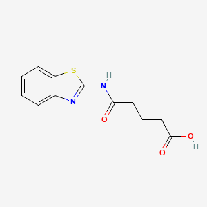 molecular formula C12H12N2O3S B2740075 4-(Benzothiazol-2-ylcarbamoyl)-butyric acid CAS No. 299937-45-4