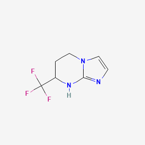 molecular formula C7H8F3N3 B2740076 7-(三氟甲基)-5H,6H,7H,8H-咪唑并[1,2-a]嘧啶 CAS No. 1696275-78-1