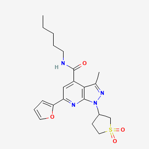 1-(1,1-dioxidotetrahydrothiophen-3-yl)-6-(furan-2-yl)-3-methyl-N-pentyl-1H-pyrazolo[3,4-b]pyridine-4-carboxamide