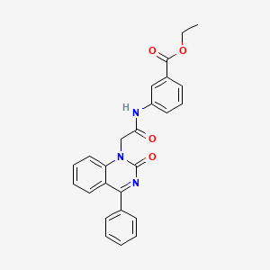 molecular formula C25H21N3O4 B2740083 ethyl 3-{[(2-oxo-4-phenylquinazolin-1(2H)-yl)acetyl]amino}benzoate CAS No. 941956-32-7