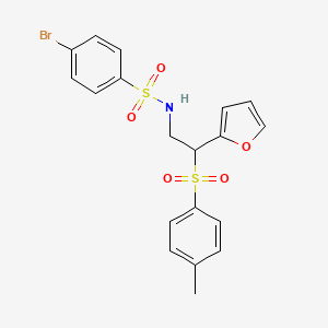 molecular formula C19H18BrNO5S2 B2740084 4-bromo-N-(2-(furan-2-yl)-2-tosylethyl)benzenesulfonamide CAS No. 877816-67-6