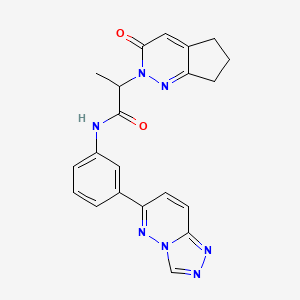molecular formula C21H19N7O2 B2740086 N-(3-([1,2,4]triazolo[4,3-b]pyridazin-6-yl)phenyl)-2-(3-oxo-3,5,6,7-tetrahydro-2H-cyclopenta[c]pyridazin-2-yl)propanamide CAS No. 2097900-11-1