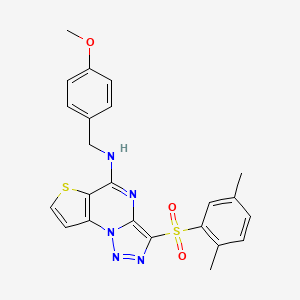 3-((2,5-dimethylphenyl)sulfonyl)-N-(4-methoxybenzyl)thieno[2,3-e][1,2,3]triazolo[1,5-a]pyrimidin-5-amine
