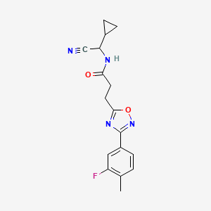 N-[cyano(cyclopropyl)methyl]-3-[3-(3-fluoro-4-methylphenyl)-1,2,4-oxadiazol-5-yl]propanamide