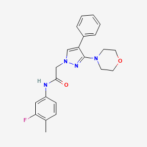 molecular formula C22H23FN4O2 B2740099 N-(3-fluoro-4-methylphenyl)-2-(3-morpholino-4-phenyl-1H-pyrazol-1-yl)acetamide CAS No. 1286724-83-1