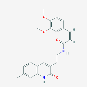 (Z)-3-(3,4-dimethoxyphenyl)-N-(2-(7-methyl-2-oxo-1,2-dihydroquinolin-3-yl)ethyl)acrylamide