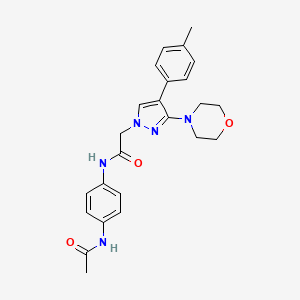 molecular formula C24H27N5O3 B2740114 N-(4-acetamidophenyl)-2-(3-morpholino-4-(p-tolyl)-1H-pyrazol-1-yl)acetamide CAS No. 1286703-12-5